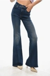Mother Frayed Hem Boot Cut Doozy Jeans 28cm In Blue