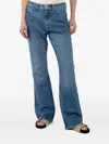 Mother Frayed-hem Jeans In Blue