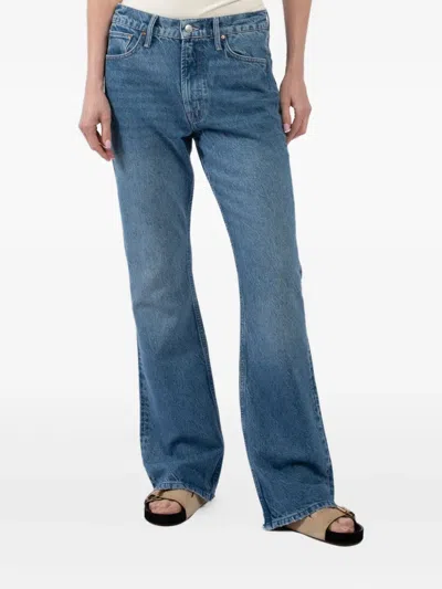 Mother Frayed-hem Jeans In Blue