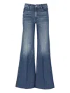 Mother Stretch Denim The Twister Sneak Fray Wide-leg Jeans In Blue