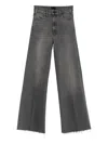 Mother Jeans Hustler Roller Sneak Fray In Gray