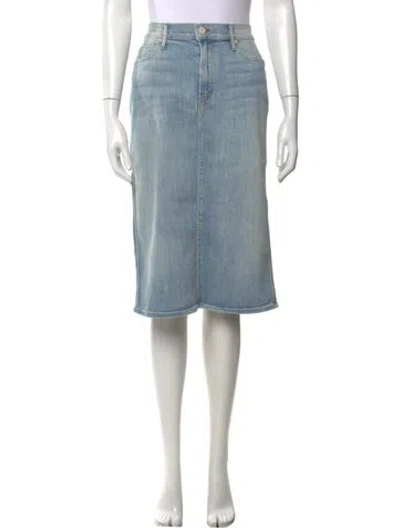 Pre-owned Mother Fringe Trim Accent Midi Length Skirt In Blue