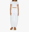 Mother Full Pipe Ankle Jeans In Picket Fence In White