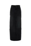 Mother Gonna The Fun Dip Slice In Denim Nero  Donna