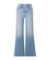 Mother Gradient Wash Flared Jeans In Blue