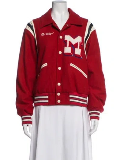 Pre-owned Mother Graphic Print Bomber Jacket In Red