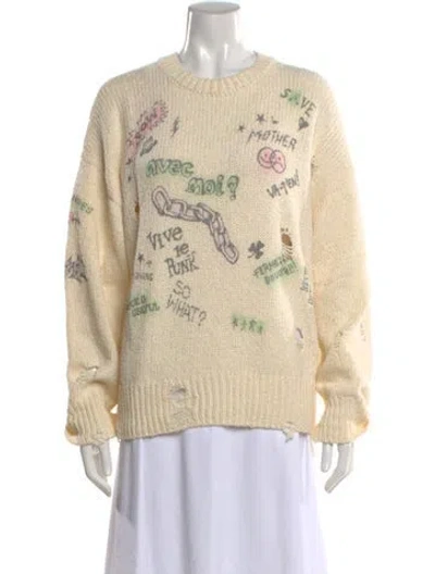 Pre-owned Mother Graphic Print Crew Neck Sweater