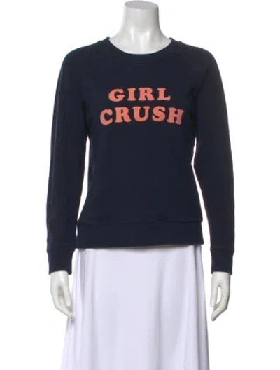 Pre-owned Mother Graphic Print Crew Neck Sweater In Blue