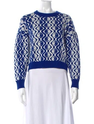 Pre-owned Mother Graphic Print Crew Neck Sweater In Blue