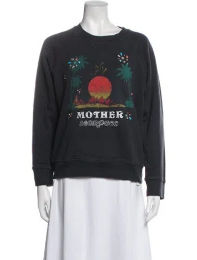 Pre-owned Mother Graphic Print Crew Neck Sweater In Blue