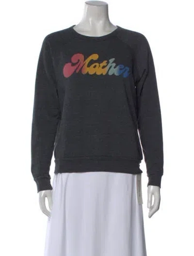 Pre-owned Mother Graphic Print Crew Neck Sweater In Gray