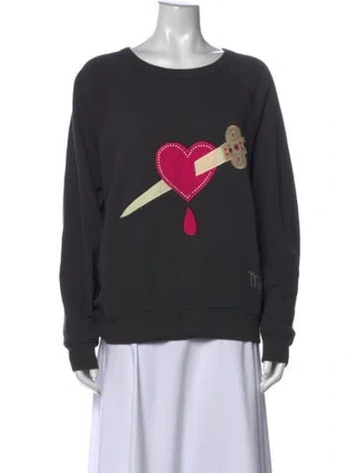 Pre-owned Mother Graphic Print Crew Neck Sweater In Gray
