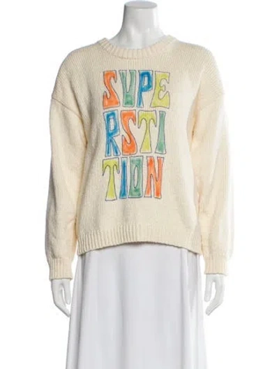 Pre-owned Mother Graphic Print Crew Neck Sweater In Neutral