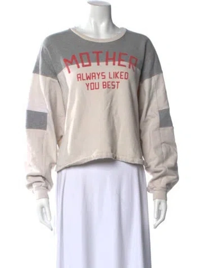 Pre-owned Mother Graphic Print Crew Neck Sweater In Neutral
