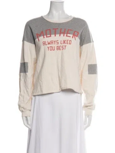 Pre-owned Mother Graphic Print Crew Neck Sweater In Neutral
