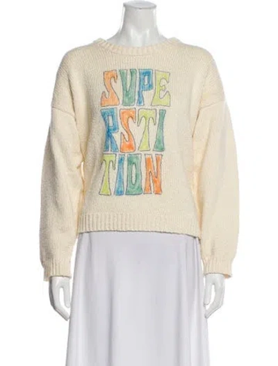 Pre-owned Mother Graphic Print Crew Neck Sweater In Neutrals