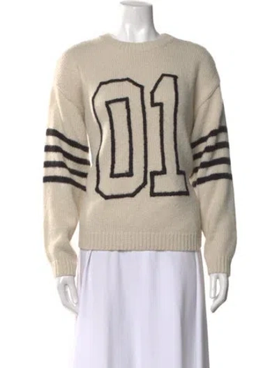 Pre-owned Mother Graphic Print Crew Neck Sweater In Neutrals
