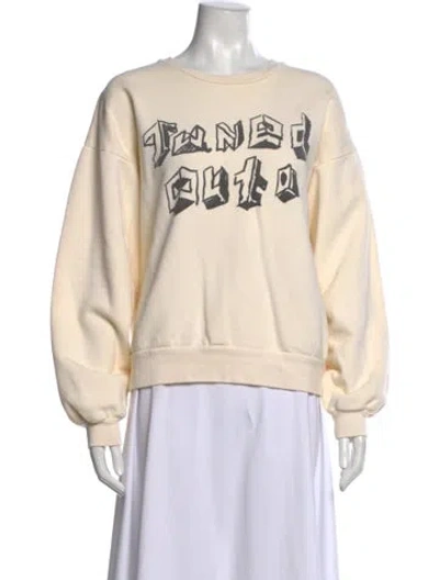 Pre-owned Mother Graphic Print Crew Neck Sweater In Neutrals