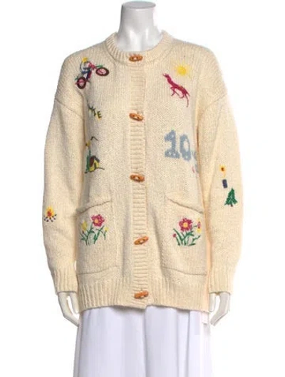 Pre-owned Mother Graphic Print Crew Neck Sweater In Neutrals