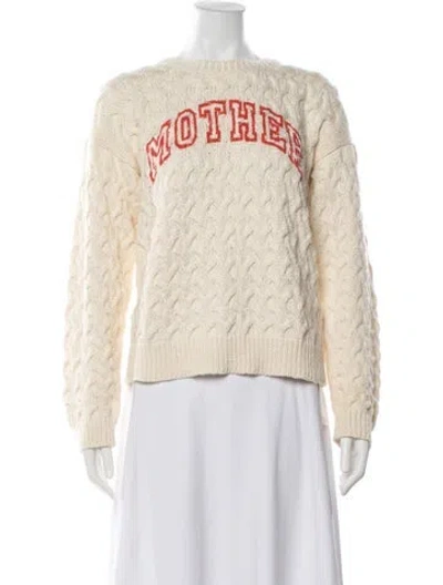 Pre-owned Mother Graphic Print Crew Neck Sweater In Neutrals