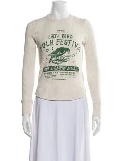 Pre-owned Mother Graphic Print Crew Neck Sweater In Neutrals