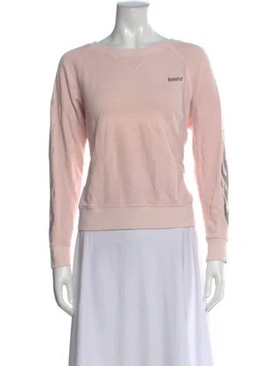 Pre-owned Mother Graphic Print Crew Neck Sweater In Pink