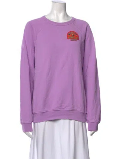 Pre-owned Mother Graphic Print Crew Neck Sweater In Purple