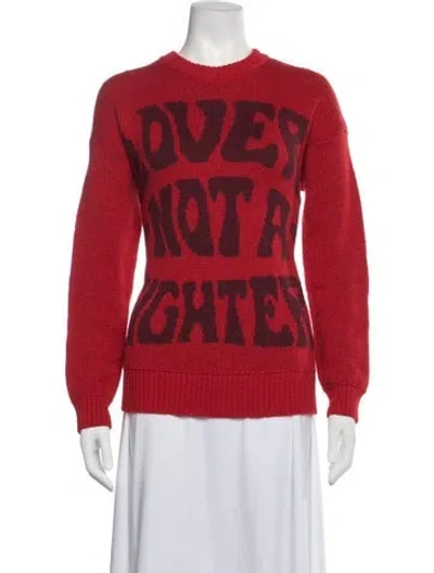 Pre-owned Mother Graphic Print Crew Neck Sweater In Red