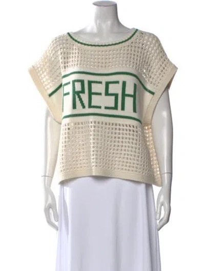 Pre-owned Mother Graphic Print Crew Neck Sweater W/ Tags In Neutral