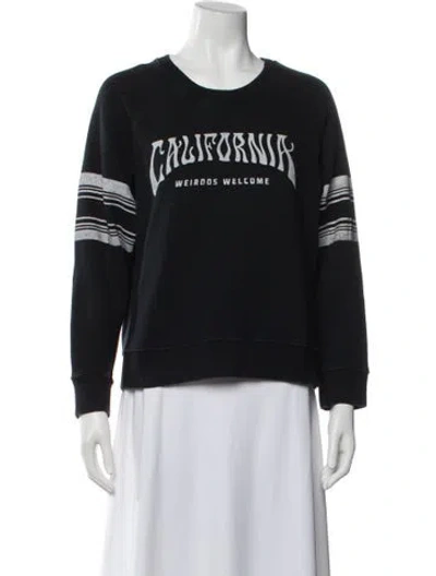 Pre-owned Mother Graphic Print Crew Neck Sweatshirt In Black