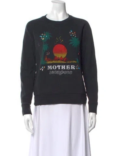 Pre-owned Mother Graphic Print Crew Neck Sweatshirt In Black