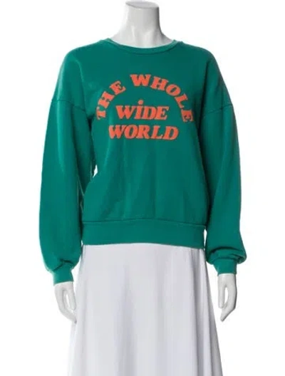 Pre-owned Mother Graphic Print Crew Neck Sweatshirt In Blue