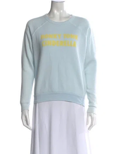 Pre-owned Mother Graphic Print Crew Neck Sweatshirt In Blue