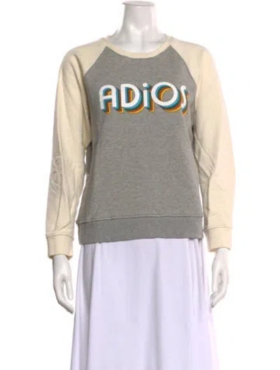 Pre-owned Mother Graphic Print Crew Neck Sweatshirt In Gray