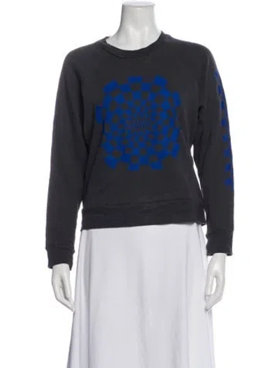 Pre-owned Mother Graphic Print Crew Neck Sweatshirt In Gray