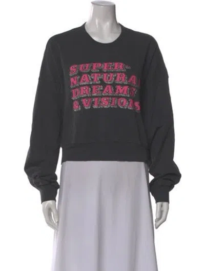 Pre-owned Mother Graphic Print Crew Neck Sweatshirt In Gray
