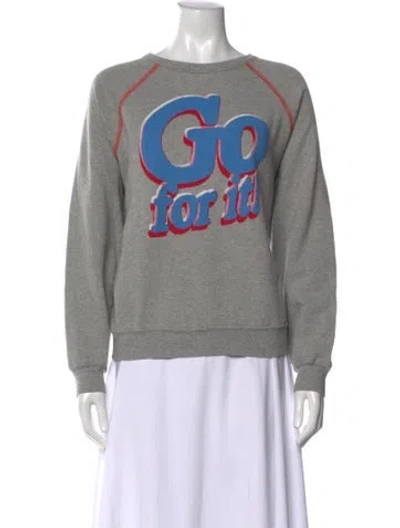 Pre-owned Mother Graphic Print Crew Neck Sweatshirt In Gray