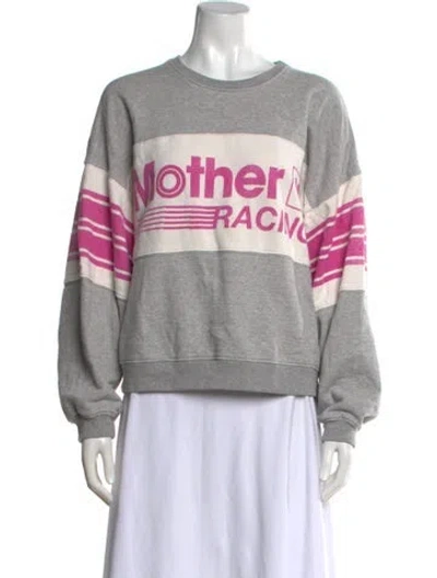 Pre-owned Mother Graphic Print Crew Neck Sweatshirt In Gray