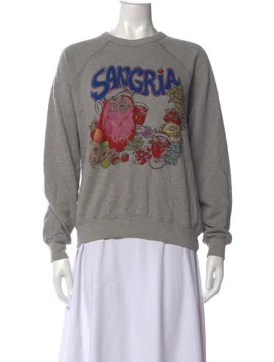 Pre-owned Mother Graphic Print Crew Neck Sweatshirt In Grey