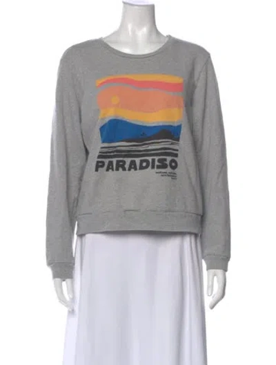 Pre-owned Mother Graphic Print Crew Neck Sweatshirt In Grey