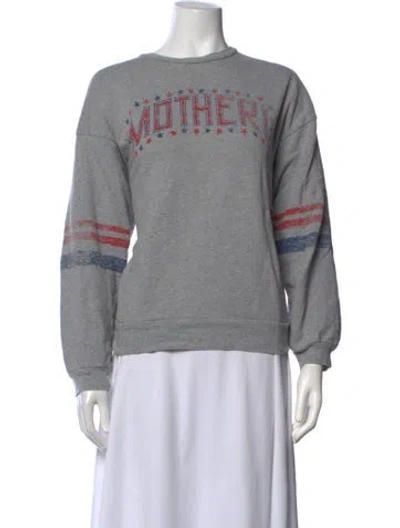 Pre-owned Mother Graphic Print Crew Neck Sweatshirt In Grey
