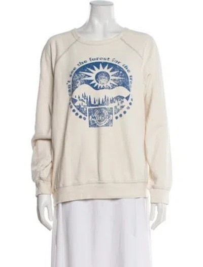 Pre-owned Mother Graphic Print Crew Neck Sweatshirt In Neutral