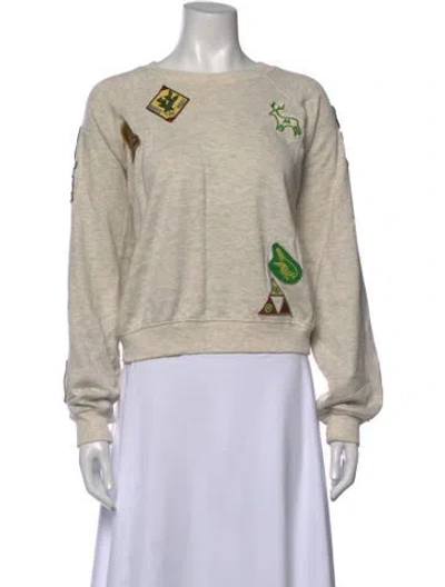 Pre-owned Mother Graphic Print Crew Neck Sweatshirt In Neutral