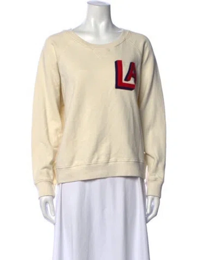 Pre-owned Mother Graphic Print Crew Neck Sweatshirt In Neutrals