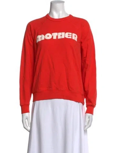 Pre-owned Mother Graphic Print Crew Neck Sweatshirt In Orange