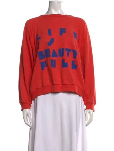 Pre-owned Mother Graphic Print Crew Neck Sweatshirt In Orange