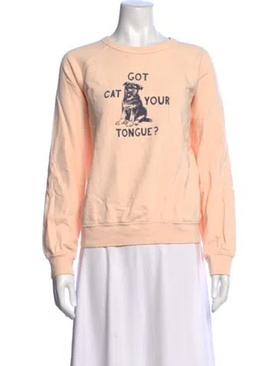 Pre-owned Mother Graphic Print Crew Neck Sweatshirt In Orange