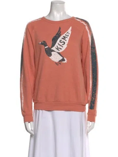 Pre-owned Mother Graphic Print Crew Neck Sweatshirt In Pink