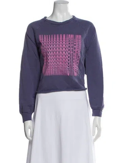 Pre-owned Mother Graphic Print Crew Neck Sweatshirt In Purple