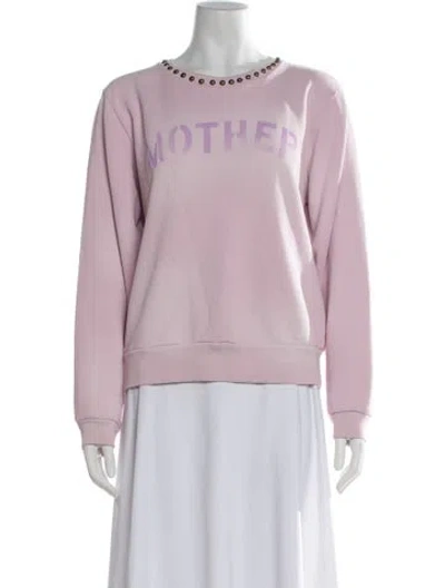 Pre-owned Mother Graphic Print Crew Neck Sweatshirt In Purple